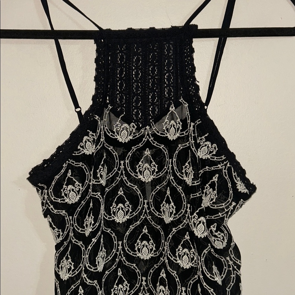 By Anthropologie women’s semi Sheer Embroidered Mini Dress XS - Picture 8 of 10